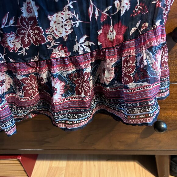 American Rag Cie Floral & Paisley Print Slip Dress - Ruffle Hem - Size M - Picture 9 of 10